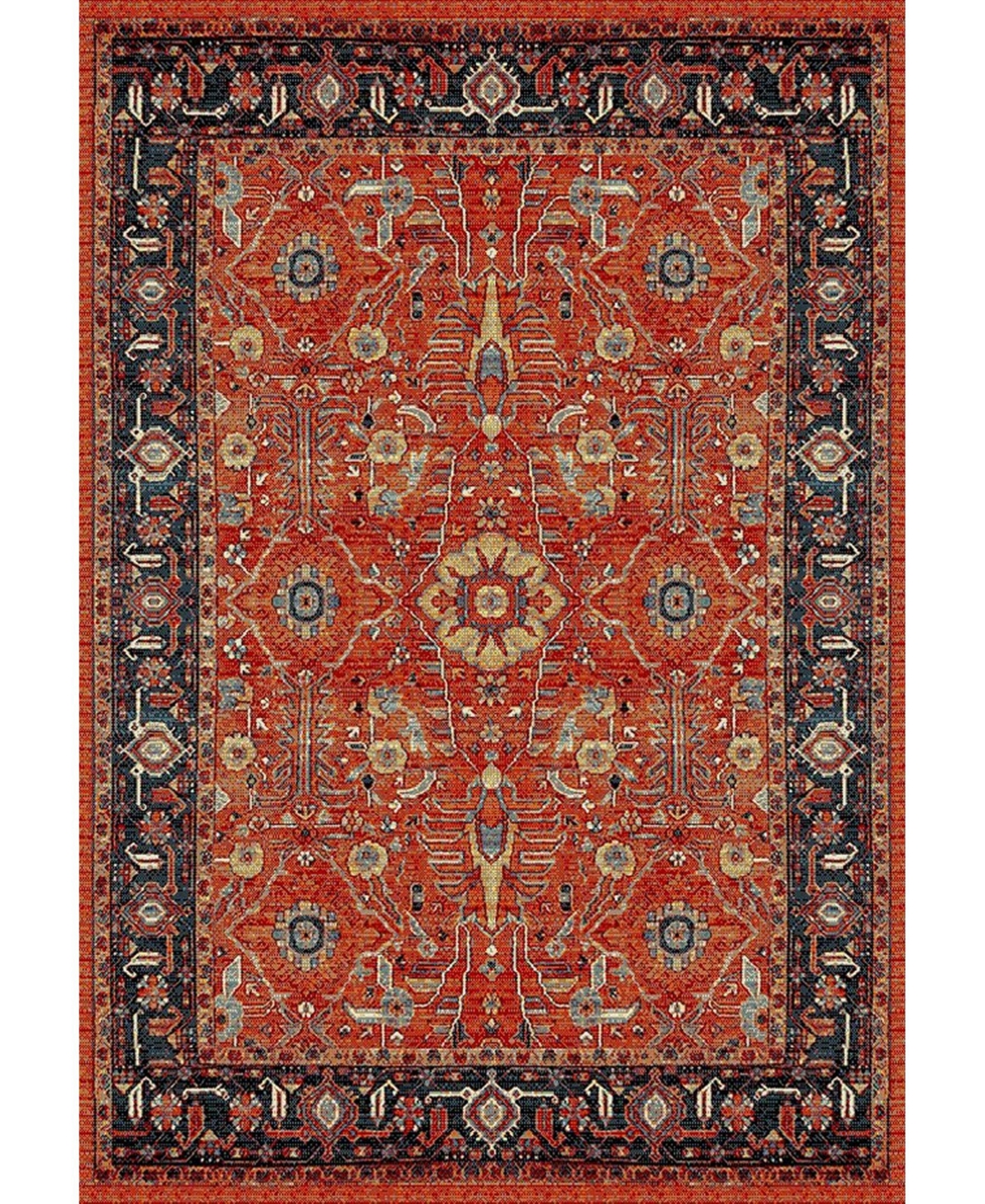 Safavieh Vintage Hamadan Orange and Navy 6'7in x 9' Area Rug - Orange