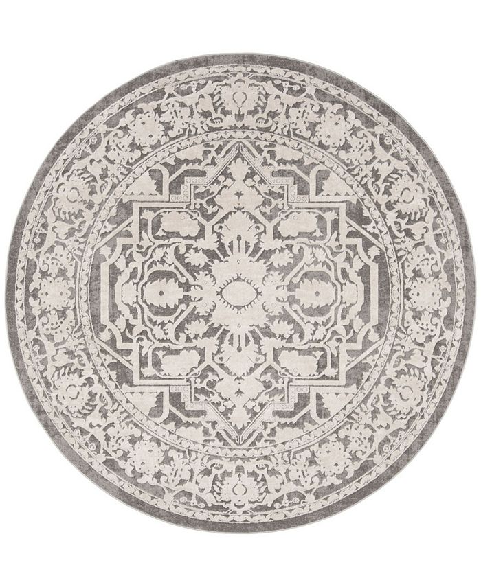 Safavieh Reflection Dark Gray and Cream 6'7" x 6'7" Round Area Rug Macy's