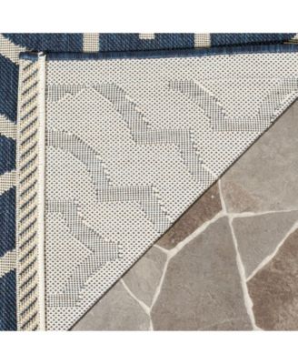Courtyard CY6926 Navy and Beige 5'3" x 7'7" Sisal Weave Outdoor Area Rug