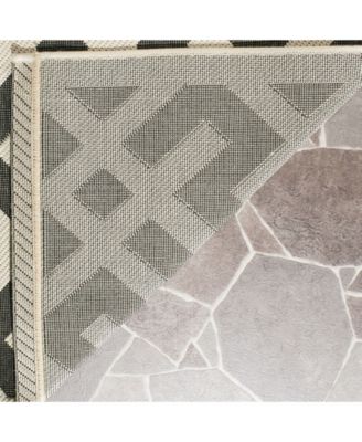 Courtyard CY6915 Black and Beige 5'3" x 7'7" Sisal Weave Outdoor Area Rug