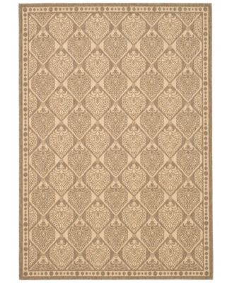 Courtyard CY5149 Coffee and Sand 5'3" x 7'7" Sisal Weave Outdoor Area Rug