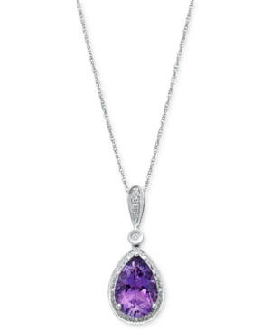 image of Amethyst (2-5/8 ct. t.w.) and Diamond Accent Pendant Necklace in 14k White Gold