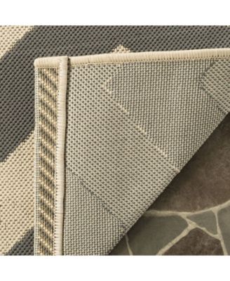 Courtyard CY6244 Gray and Beige 5'3" x 7'7" Outdoor Area Rug