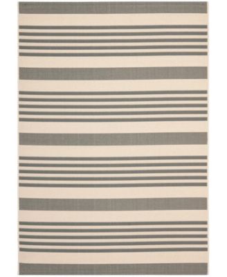 Courtyard CY6062 Gray and Bone 5'3" x 7'7" Outdoor Area Rug
