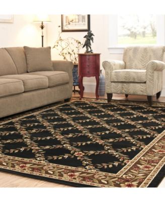 Lyndhurst LNH557 Black and Brown 8' x 11' Area Rug