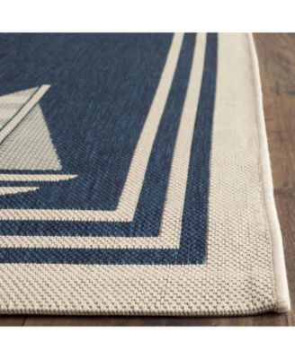 Courtyard CY7422 Navy and Beige 8' x 11' Sisal Weave Outdoor Area Rug