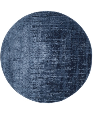 Safavieh Retro Light Blue and Blue 6' x 6' Round Area Rug