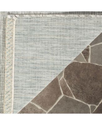 Courtyard CY8576 Gray and Turquoise 5'3" x 7'7" Sisal Weave Outdoor Area Rug