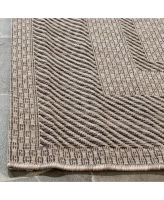 Courtyard CY8477 Beige and Black 5'3" x 7'7" Outdoor Area Rug