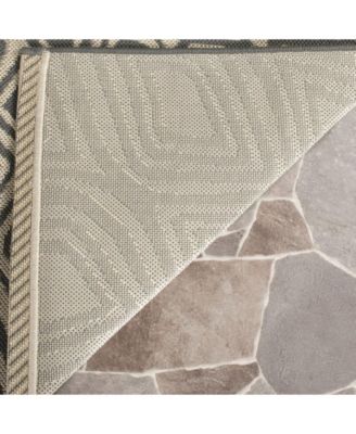 Courtyard CY6616 Anthracite and Beige 5'3" x 7'7" Sisal Weave Outdoor Area Rug