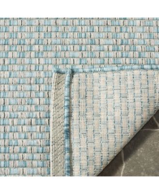 Courtyard CY8653 Light Blue and Light Gray 5'3" x 7'7" Sisal Weave Outdoor Area Rug