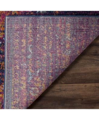 Evoke EVK275 Blue and Fuchsia 5'1" x 7'6" Area Rug