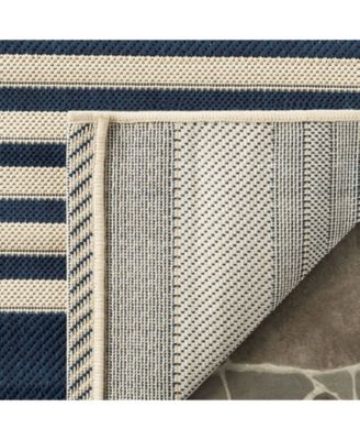 Courtyard CY6062 Navy and Beige 5'3" x 7'7" Sisal Weave Outdoor Area Rug