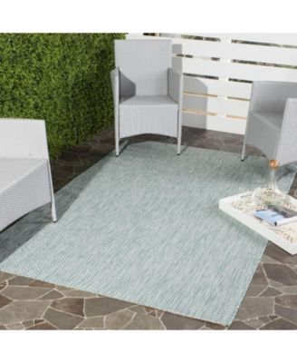 Courtyard CY8521 Aqua and Gray 5'3" x 7'7" Outdoor Area Rug