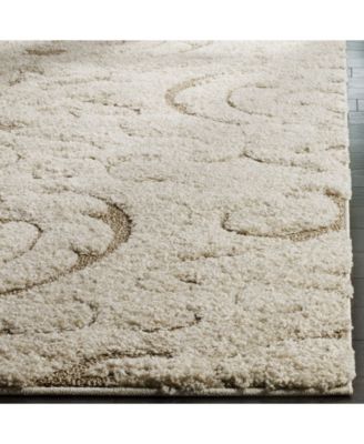 Florida Shag SG467 Cream and Beige 5'3" x 7'6" Area Rug