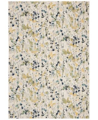Evoke EVK284 Ivory and Yellow 5'1" x 7'6" Area Rug