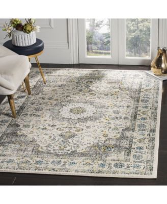 Evoke EVK220 Gray and Gold 5'1" x 7'6" Area Rug