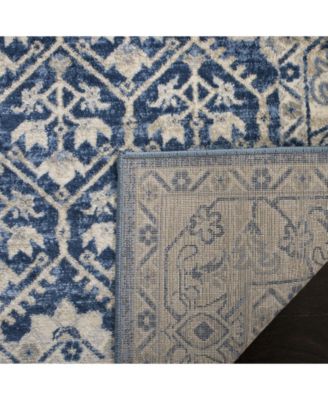 Brentwood BNT869 Navy and Light Gray 5'3" x 7'6" Area Rug