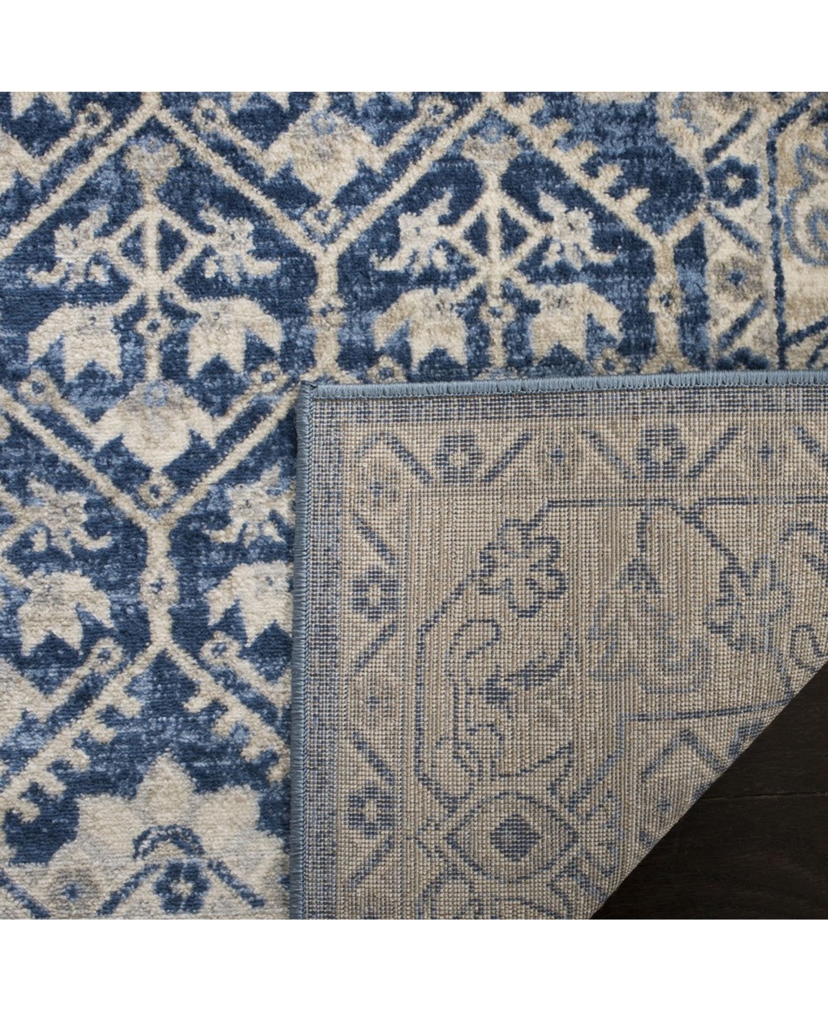 Safavieh Brentwood BNT869 Navy and Light Gray 5'3" x 7'6" Area Rug