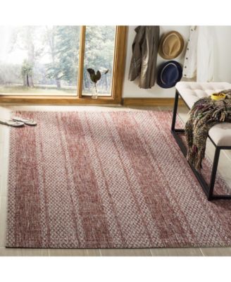 Courtyard CY8736 Light Beige and Terracotta 5'3" x 7'7" Sisal Weave Outdoor Area Rug