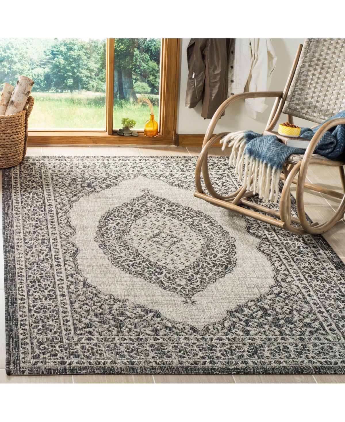 Safavieh Courtyard CY8751and Black 5'3