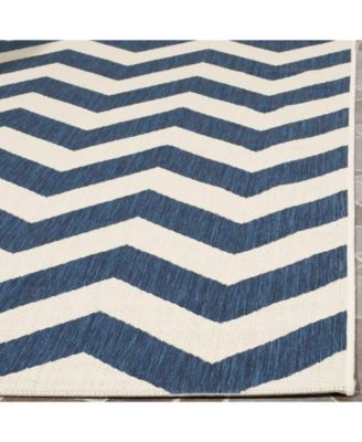 Courtyard CY6244 Navy and Beige 5'3" x 7'7" Sisal Weave Outdoor Area Rug