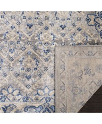 Brentwood BNT869 Light Gray and Blue 5'3" x 7'6" Area Rug