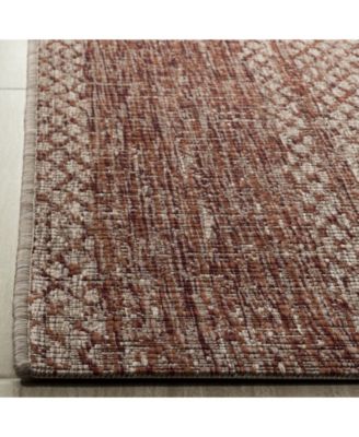 Courtyard CY8736 Light Beige and Terracotta 5'3" x 7'7" Sisal Weave Outdoor Area Rug