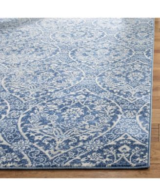 Brentwood BNT860 Navy and Light Gray 5'3" x 7'6" Area Rug