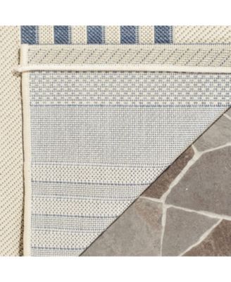 Courtyard CY6062 Beige and Blue 5'3" x 7'7" Sisal Weave Outdoor Area Rug