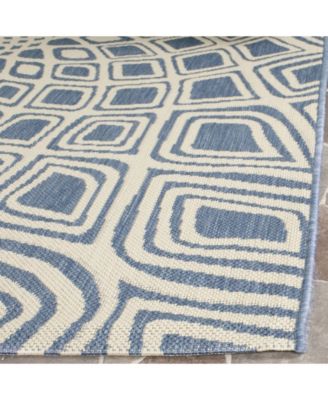 Courtyard CY6616 Blue and Beige 5'3" x 7'7" Sisal Weave Outdoor Area Rug