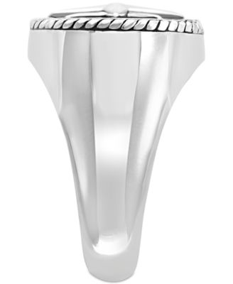 EFFY&reg; Men's Lapis Lazuli Compass Ring in Sterling Silver