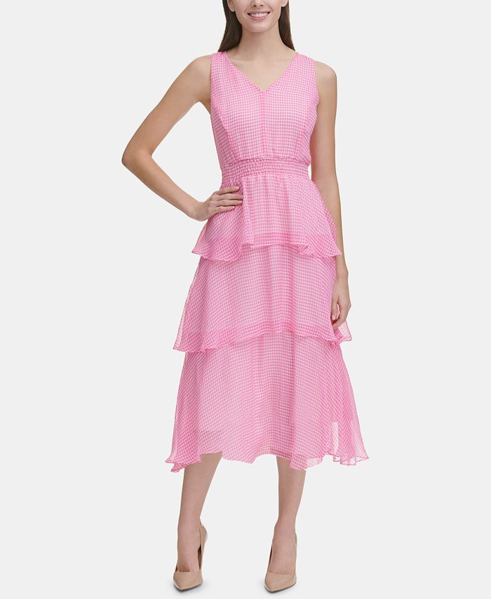 tommy hilfiger women's neck tie a line dress