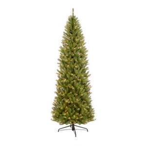 Puleo International 6.5 Ft. Pre-lit Franklin Fir Pencil Artificial Christmas Tree 250 Ul Listed Clear Ligh In Green