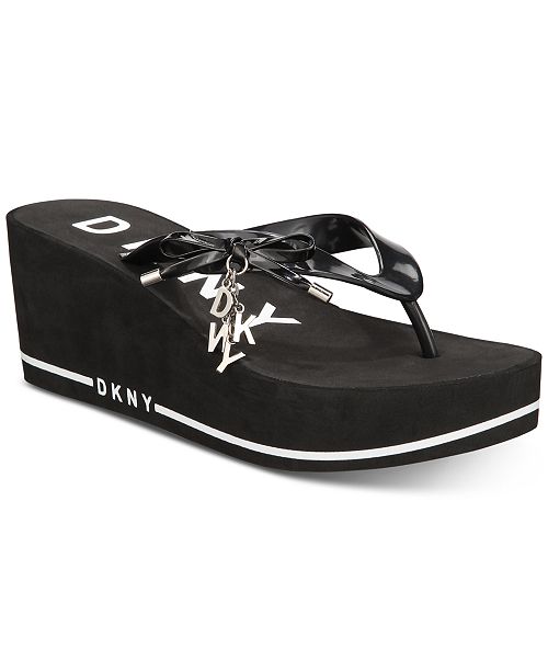 DKNY Nina Thong Wedge Sandals, Created for Macy's & Reviews Sandals