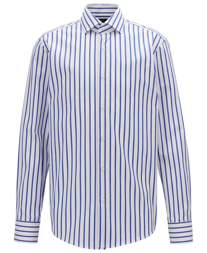 Hugo Boss BOSS Men's Gordon Striped Regular-Fit Cotton Shirt & Reviews ...