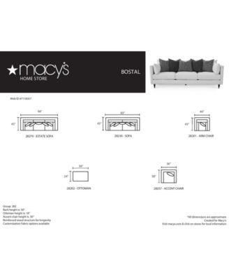 Bostal 46" Fabric Arm Chair and a Half, Created for Macy's