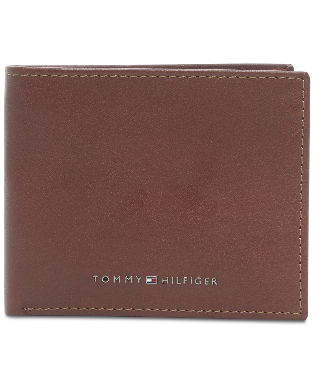 Tommy Hilfiger Men's Walt Leather Rfid Bifold Wallet In Tan,navy
