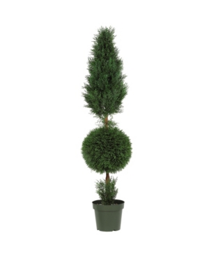 Nearly Natural 5' Cypress Ball And Cone Faux Silk Tree In Green