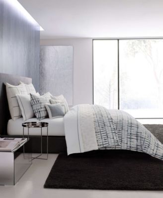 Vera Wang - Shibori Grid White Duvet Cover Set, King