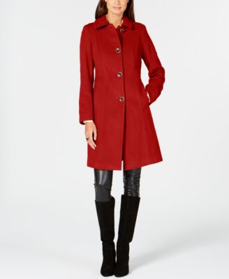 macys anne klein single breasted wool coat