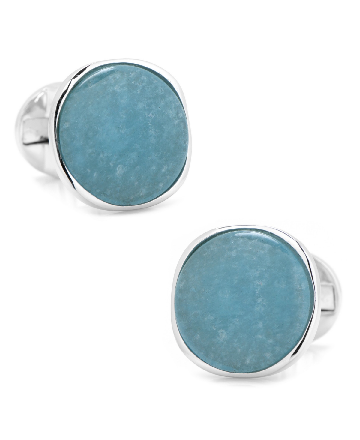 Sterling Classic Formal Aquamarine Jade Cufflinks - Blue