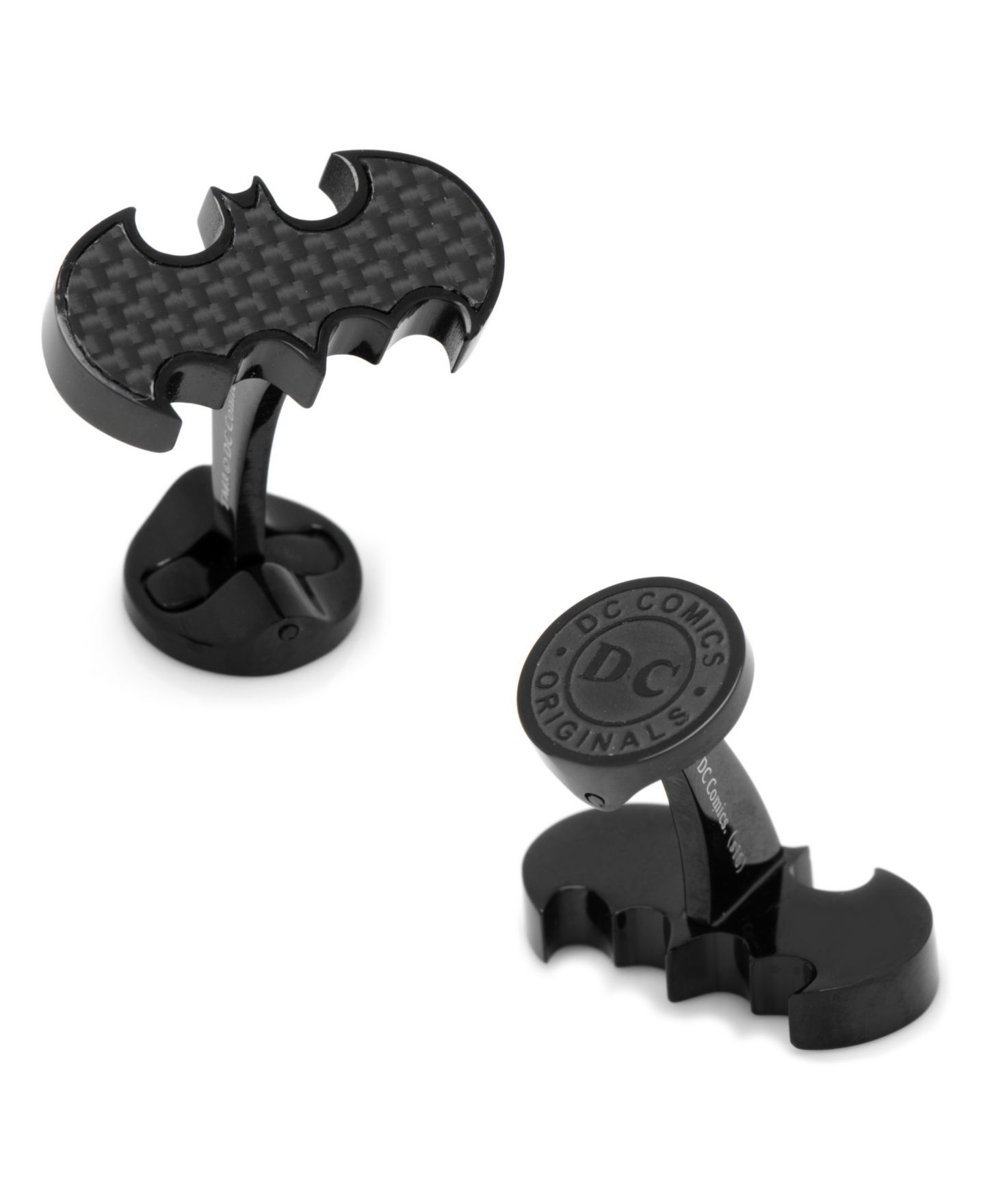 Мужские запонки Cufflinks Inc. Stainless Steel Carbon Fiber Batman Cufflinks — фото 1