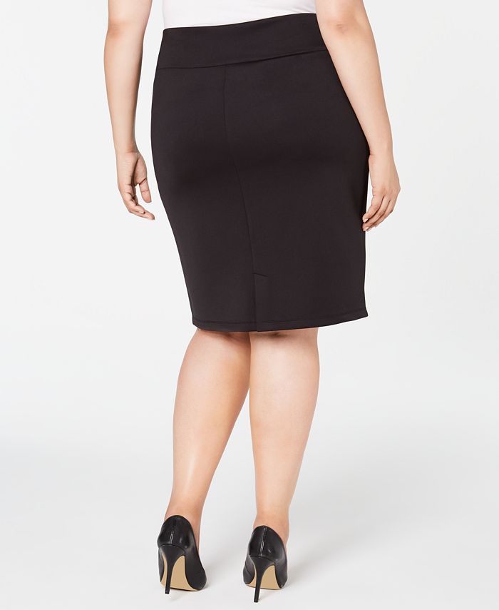 INC International Concepts INC Plus Size Solid Scuba Pencil Skirt, Created for Macy's Macy's