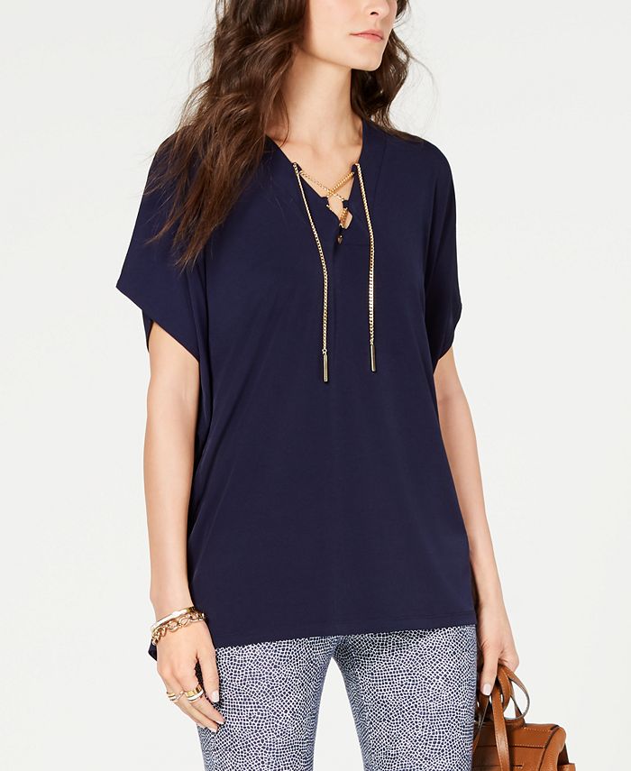 Michael kors lace up best sale top