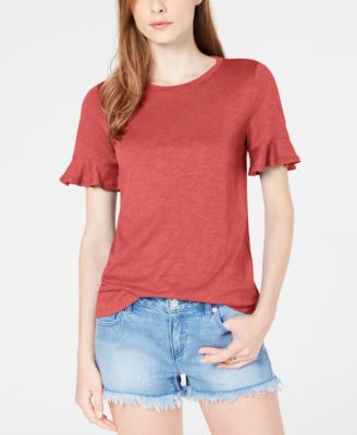 michael kors ruffle sleeve top