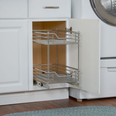 Design Trend Glidez 11.5" Standard Depth 2-Tier Double Basket Sliding Under Cabinet Organizer