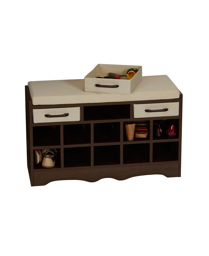 Household Essentials Entryway Storage Bench Seat with Shoe Cubbies Macy's