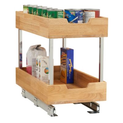 Glidez Wood 11.5" 2-Tier Sliding Cabinet Organizer