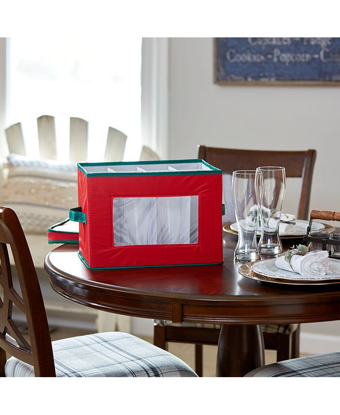 Household Essentials Holiday Stemware Flute Storage Box Macy's
